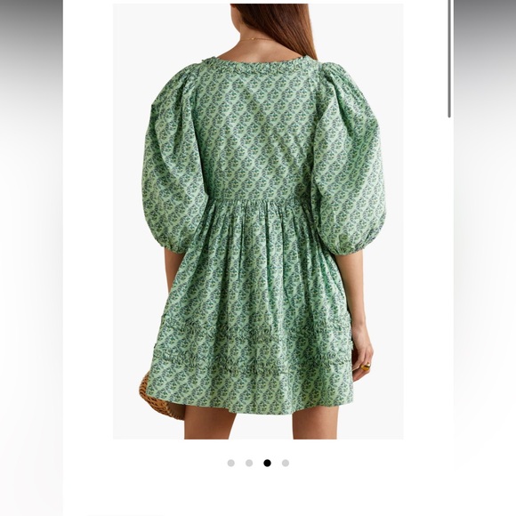 RHODE Daya Smocked Cotton Printed Mini Dress - Picture 5 of 6